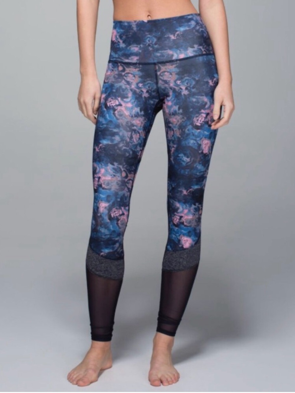 lululemon athletica Blue & Pink Marble-Print High-Rise Leggings